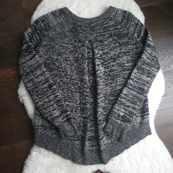 360 Cashmere Wool Marled Zebra Box Pleat Soft Sweater - Picture 10 of 11